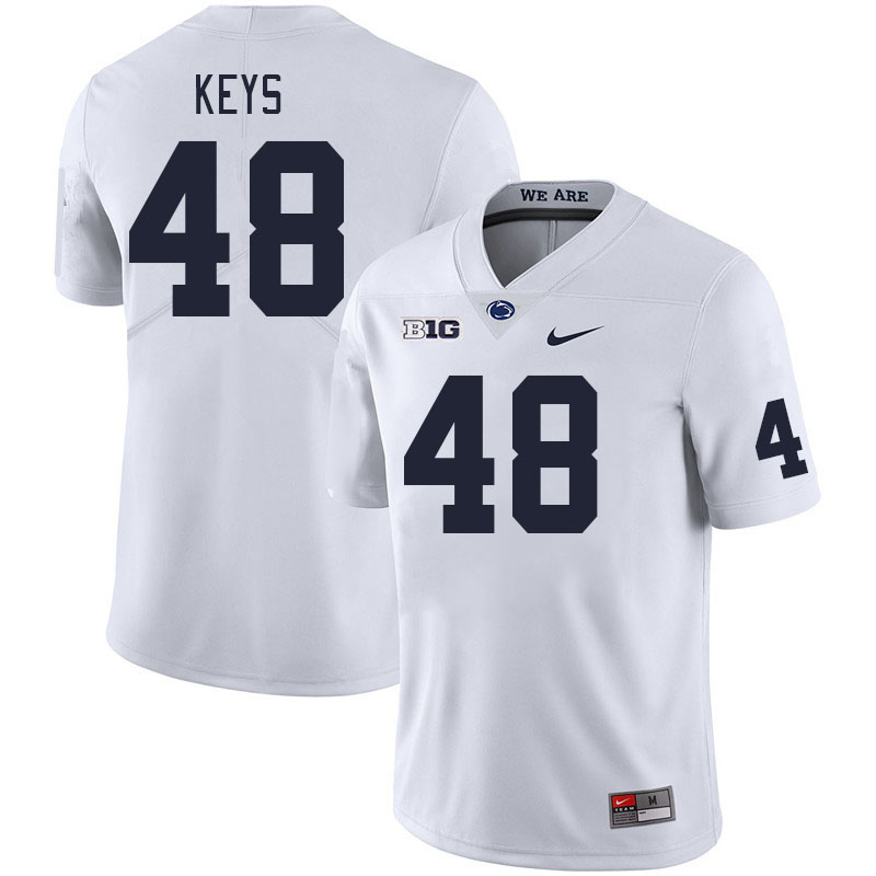 Men #48 Kaveion Keys Penn State Nittany Lions College Football Jerseys Stitched Sale-White - Click Image to Close